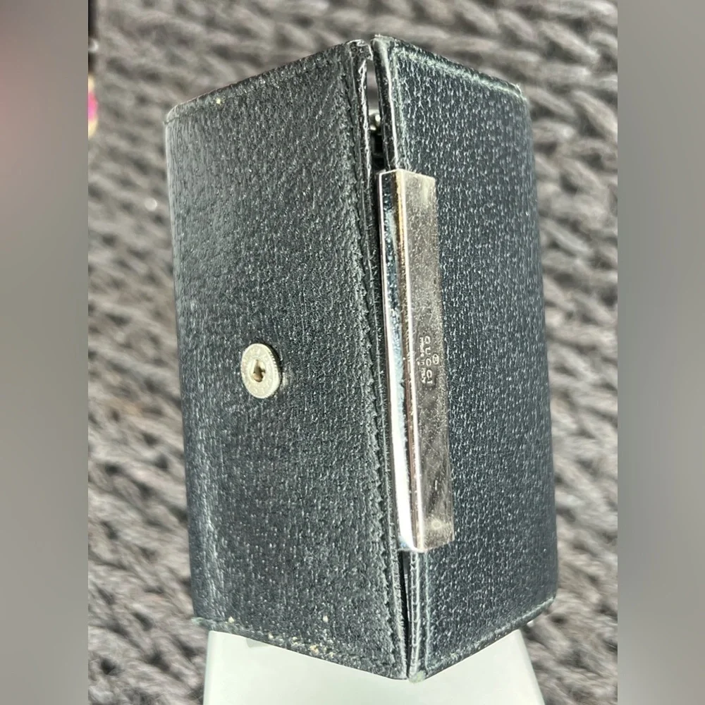 W010. ‼️💗RARE💗‼️ Mini Gucci Black Leather 6 key Ring Wallet/Card Holder EUC - Picture 9 of 10